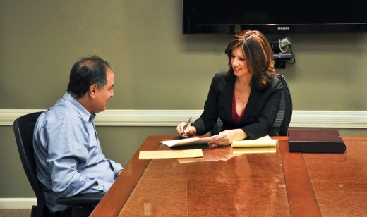 photo of Cynthia Catalino with a client